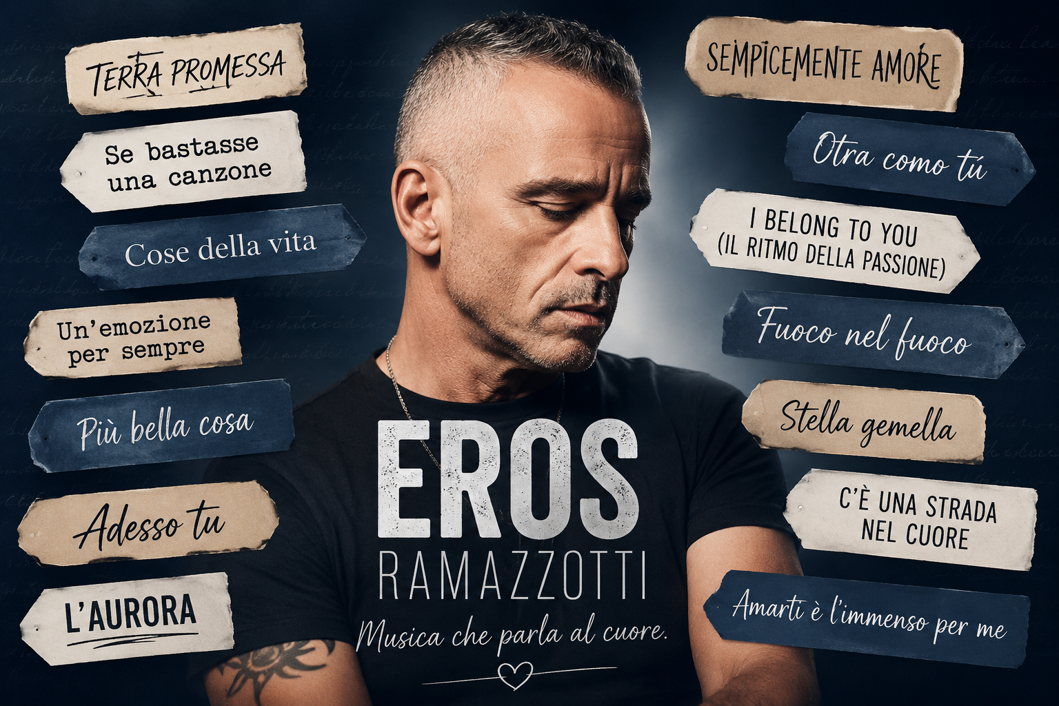 La musica è l'anima di chi l'ascolta come le canzoni di Eros Ramazzotti